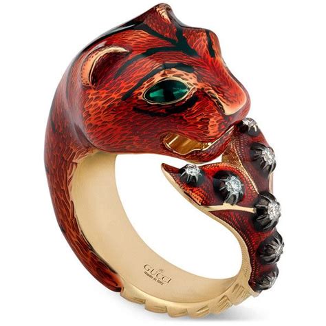 gucci le marche des merveilles red enamel ring|Gucci Jewelry .